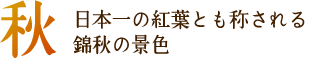 秋　日本一の紅葉とも称される錦秋の景色